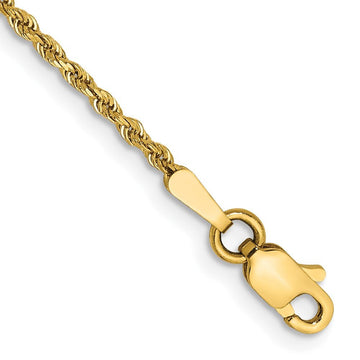 14K 5.5 - 36 inch 1.5mm Diamond - cut Rope with Lobster Clasp Chain - Royal Class Jewels
