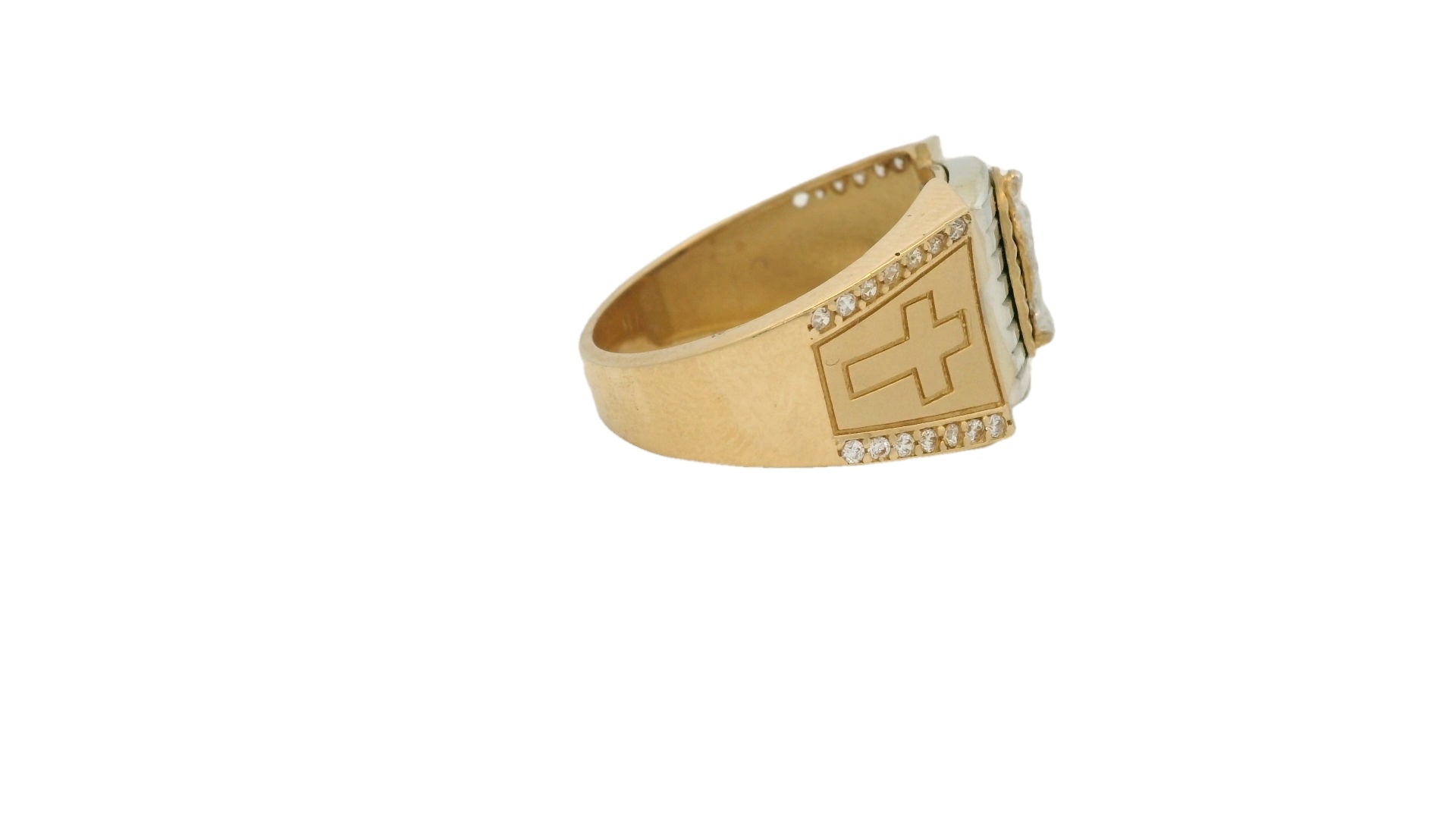 Elegant Two - Tone Statement Ring - Royal Class Jewels