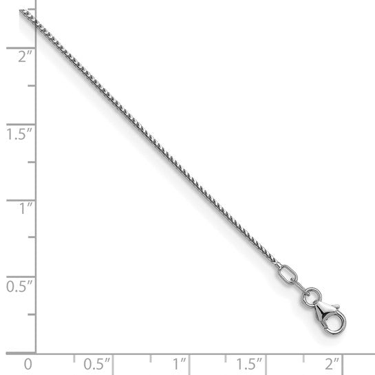 Herco 14K White Gold Rhodium - plated Polished 1.0mm Solid Franco 16 Inch Chain - Royal Class Jewels