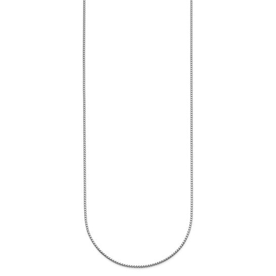 Herco 14K White Gold Rhodium - plated Polished 1.0mm Solid Franco 16 Inch Chain - Royal Class Jewels