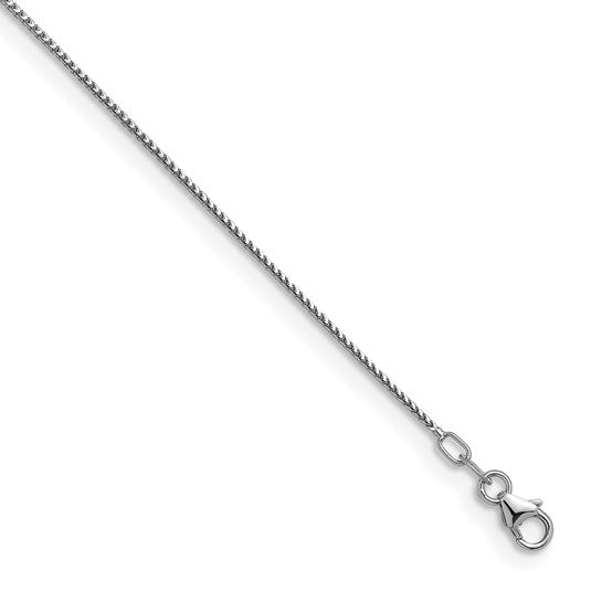 Herco 14K White Gold Rhodium - plated Polished 1.0mm Solid Franco 16 Inch Chain - Royal Class Jewels