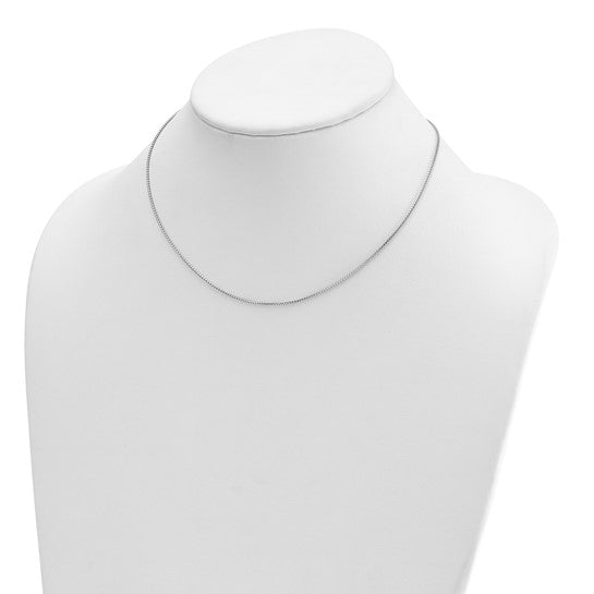 Herco 14K White Gold Rhodium - plated Polished 1.0mm Solid Franco 16 Inch Chain - Royal Class Jewels