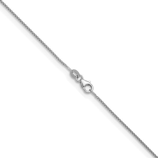Herco 14K White Gold Rhodium - plated Polished 1.0mm Solid Franco 16 Inch Chain - Royal Class Jewels