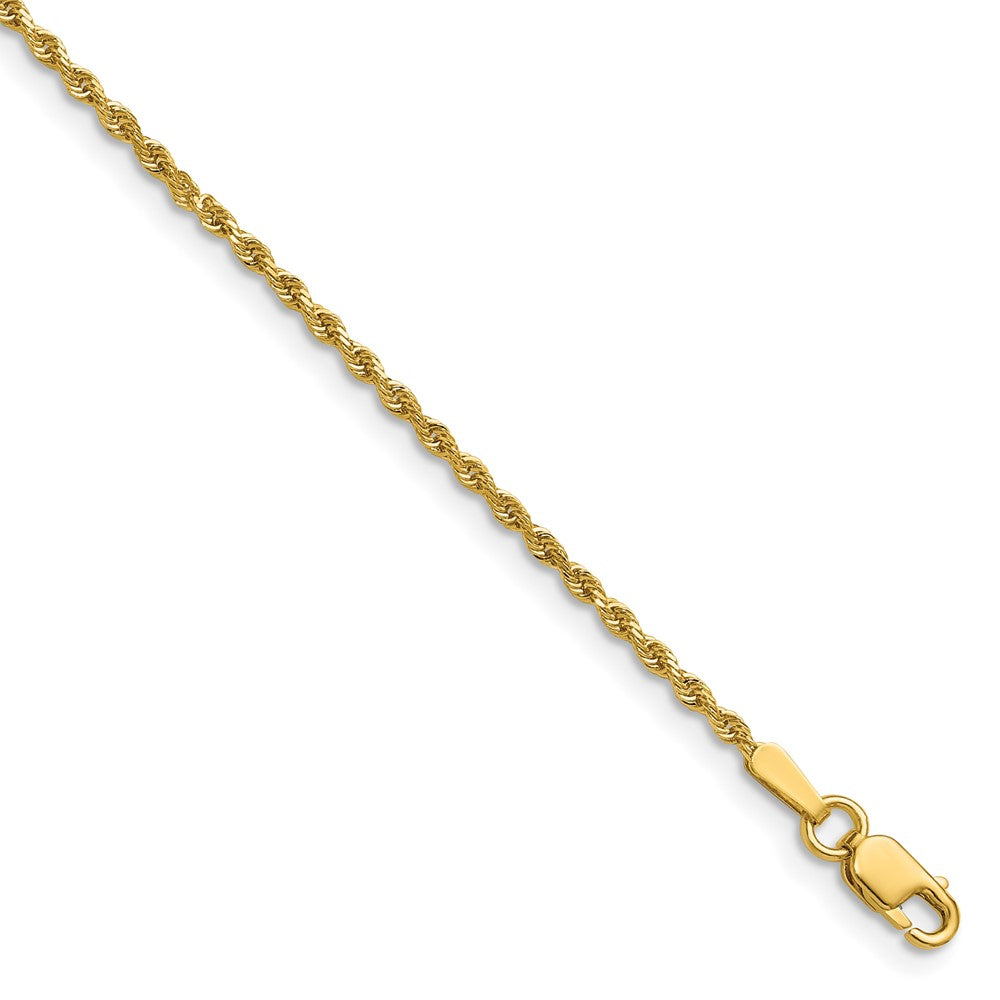 14K 26 inch 1.5mm Diamond-cut Rope with Lobster Clasp Chain