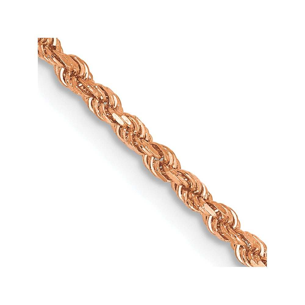 14K Rose Gold 30 inch 1.75mm Diamond-cut Rope with Lobster Clasp Chain