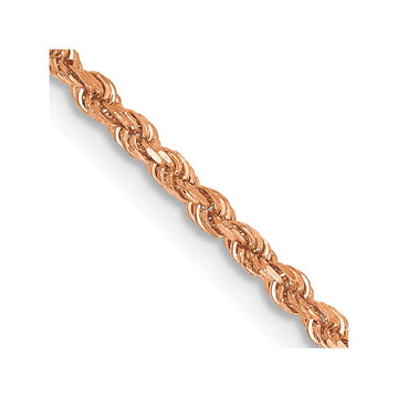 14K Rose Gold 30 inch 1.75mm Diamond-cut Rope with Lobster Clasp Chain