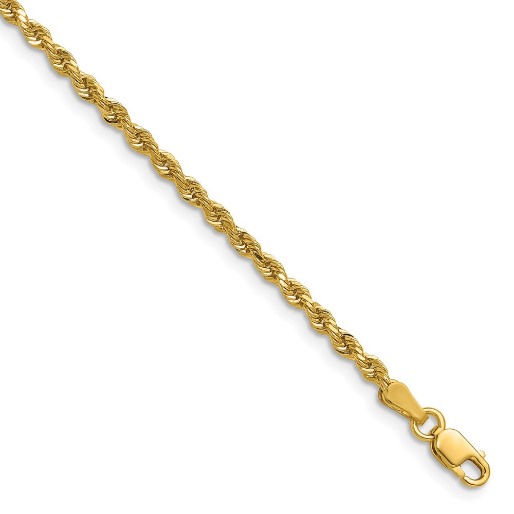 14K 26 inch 2.25mm Diamond-cut Rope with Lobster Clasp Chain