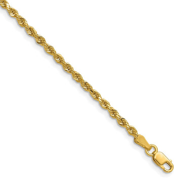 14K 26 inch 2.25mm Diamond-cut Rope with Lobster Clasp Chain