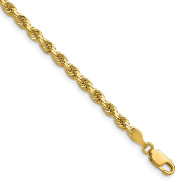 14K 26 inch 3.5mm Diamond-cut Rope with Lobster Clasp Chain