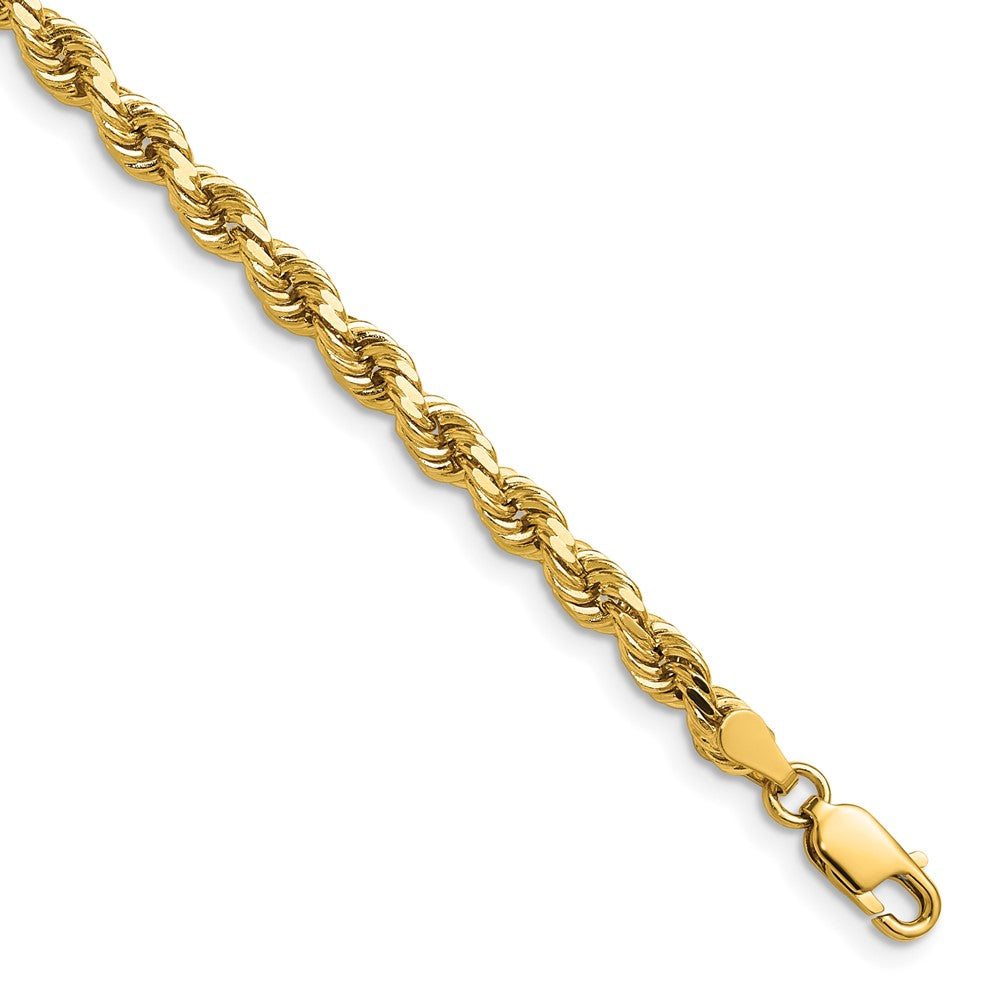14K 22 inch 4mm Diamond-cut Rope with Lobster Clasp Chain