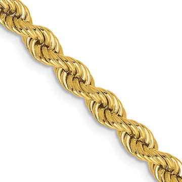14K 26 inch 4mm Regular Rope with Lobster Clasp Chain