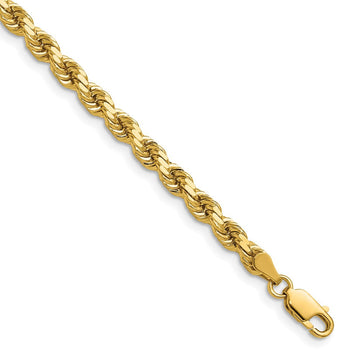 14K 22 inch 4.25mm Diamond-cut Rope with Lobster Clasp Chain