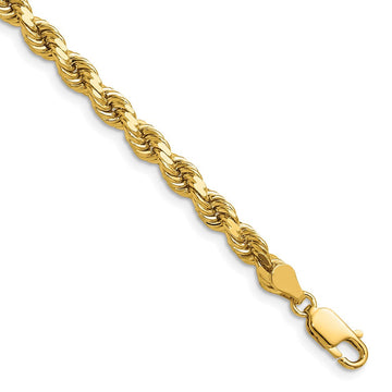 14K 28 inch 4.5mm Diamond-cut Rope with Lobster Clasp Chain