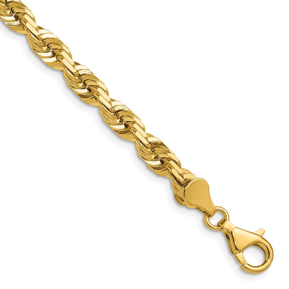 14K 24 inch 5.5mm Diamond-cut Rope with Fancy Lobster Clasp Chain