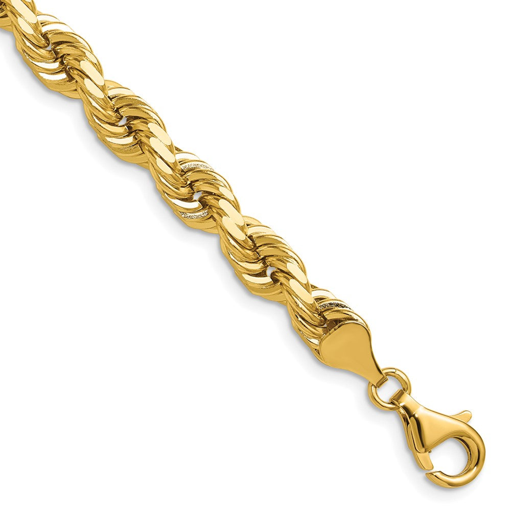 14K 28 inch 6.5mm Diamond-cut Rope with Fancy Lobster Clasp Chain