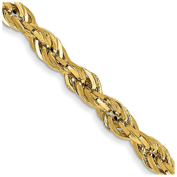 14K 22 inch 2.8mm Semi Solid Rope with Lobster Clasp Chain