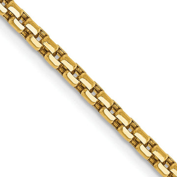 14K 26 inch 2.45mm Semi-Solid Round Box with Lobster Clasp Chain