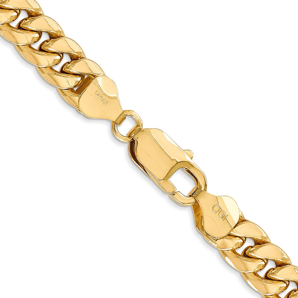 14K Semi-Solid Miami Cuban with Lobster Clasp Chain 7.3mm - Chains
