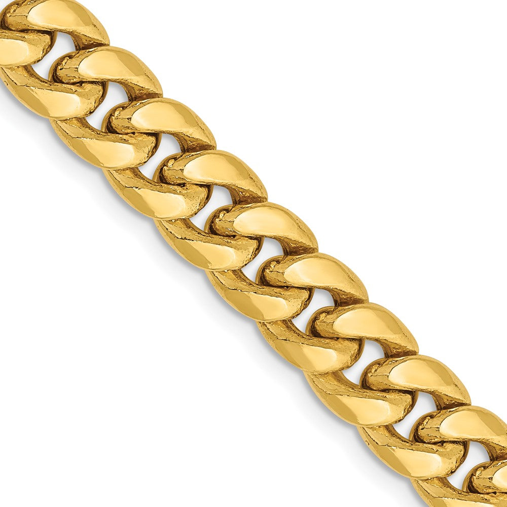 14K Semi-Solid Miami Cuban with Lobster Clasp Chain 7.3mm - Chains
