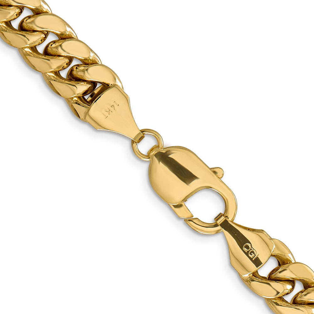 14K Semi-Solid Miami Cuban with Lobster Clasp Chain 9.3mm - Chains