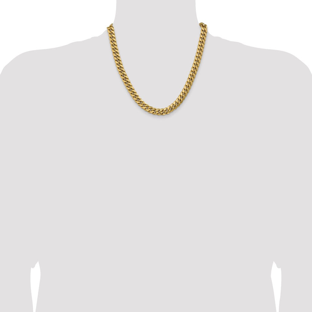 14K Semi-Solid Miami Cuban with Lobster Clasp Chain 9.3mm - Chains