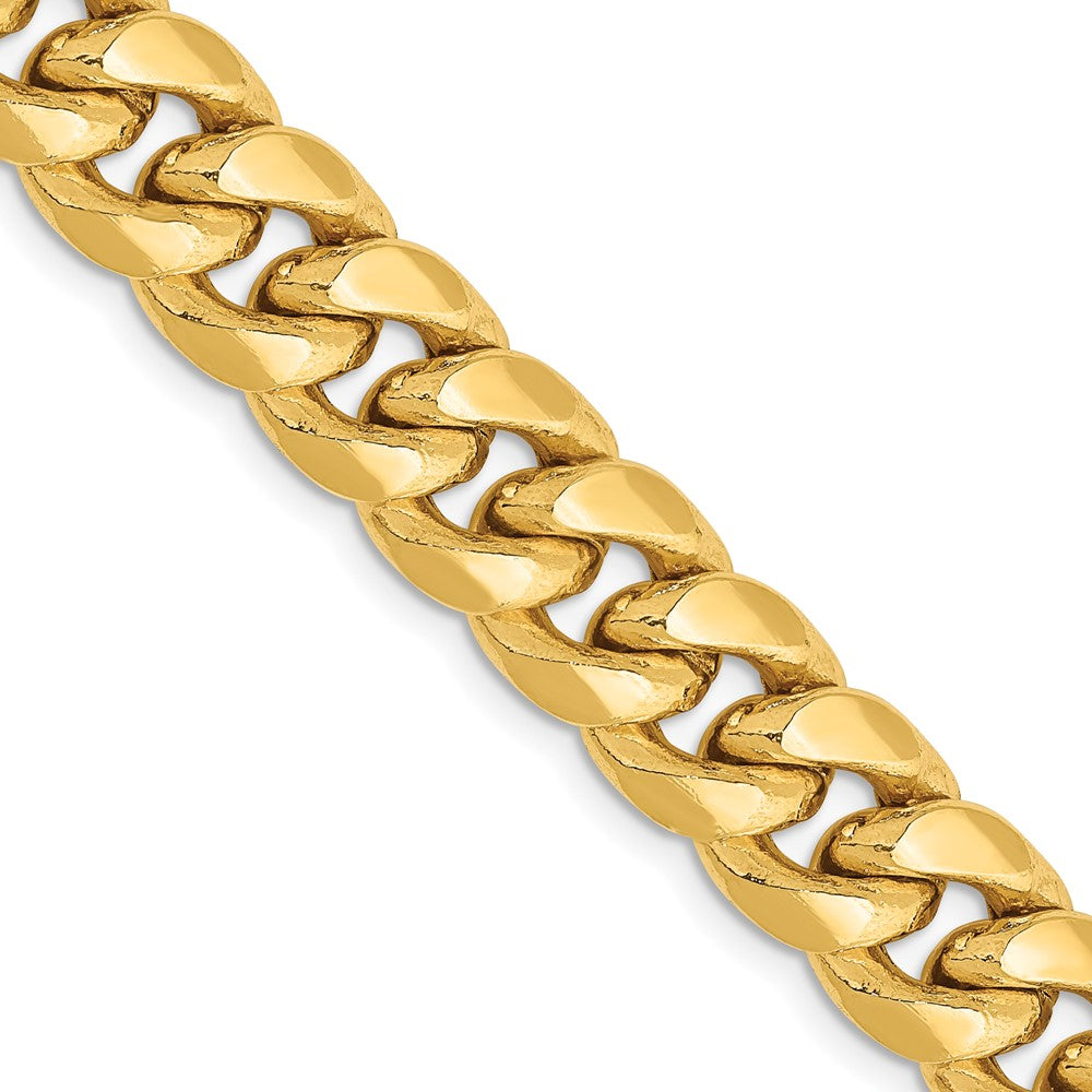 14K Semi-Solid Miami Cuban with Lobster Clasp Chain 9.3mm - Chains