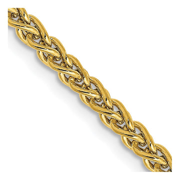 14K 30 inch 2.75mm Semi-Solid Wheat with Lobster Clasp Chain