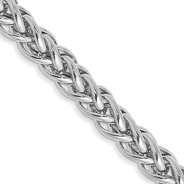 14K White Gold 18 inch 3.5mm Semi-Solid 3-Wire Wheat with Lobster Clasp Chain