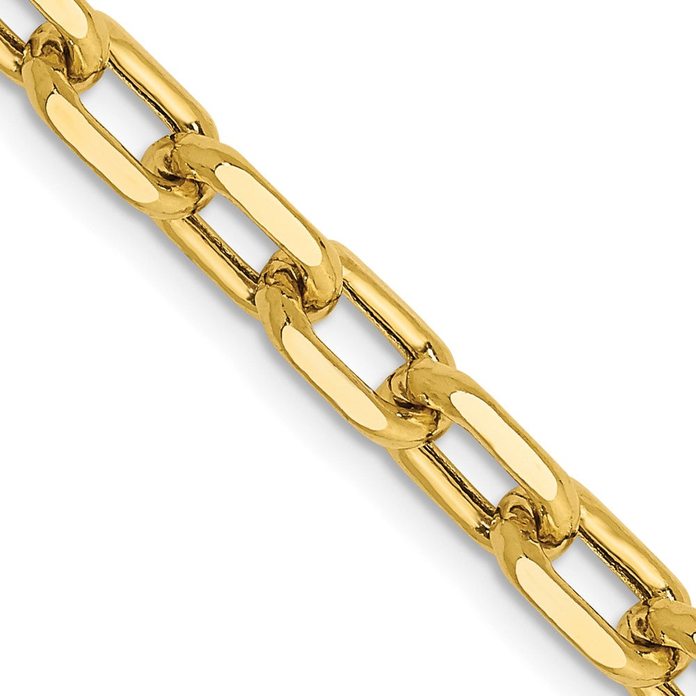 14K 22 inch 4.9mm Semi-Solid Diamond-cut Open Link Cable with Lobster Clasp Chain