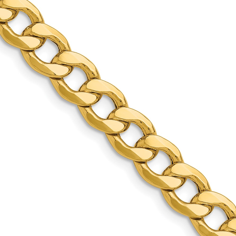 14k Semi-Solid Curb Chain 7.5mm - Chains