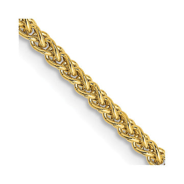 14K 22 inch 2mm Semi-Solid Wheat with Lobster Clasp Chain