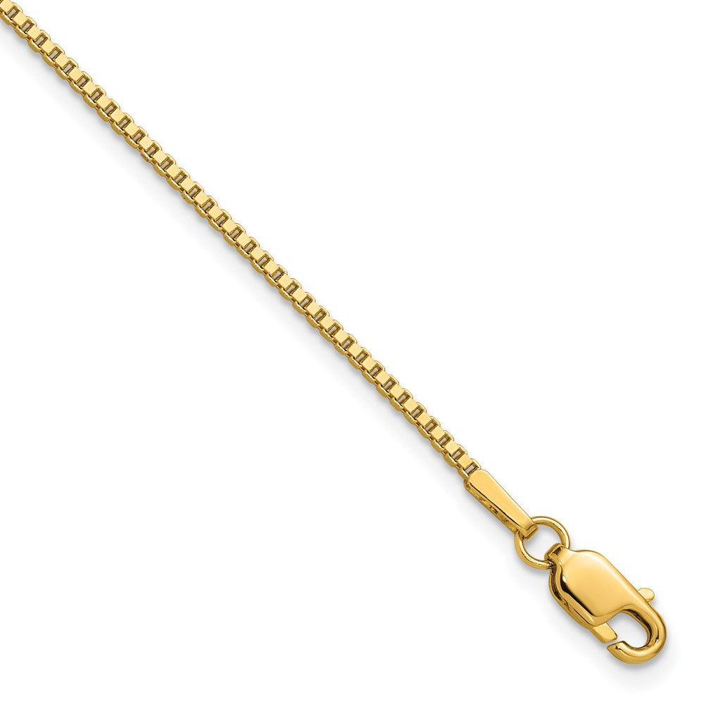 14K 7 inch 1.4mm Box with Lobster Clasp Bracelet