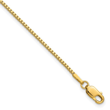 14K 7 inch 1.4mm Box with Lobster Clasp Bracelet