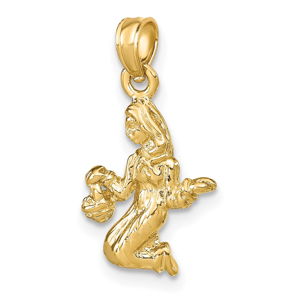 14k 3-D Virgo Zodiac Charm 11.65mm - Chains