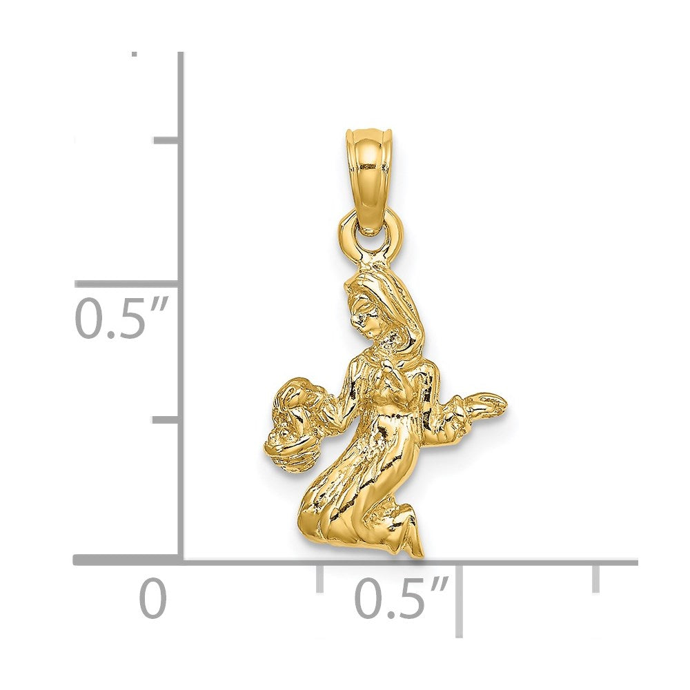 14k 3-D Virgo Zodiac Charm 11.65mm - Chains