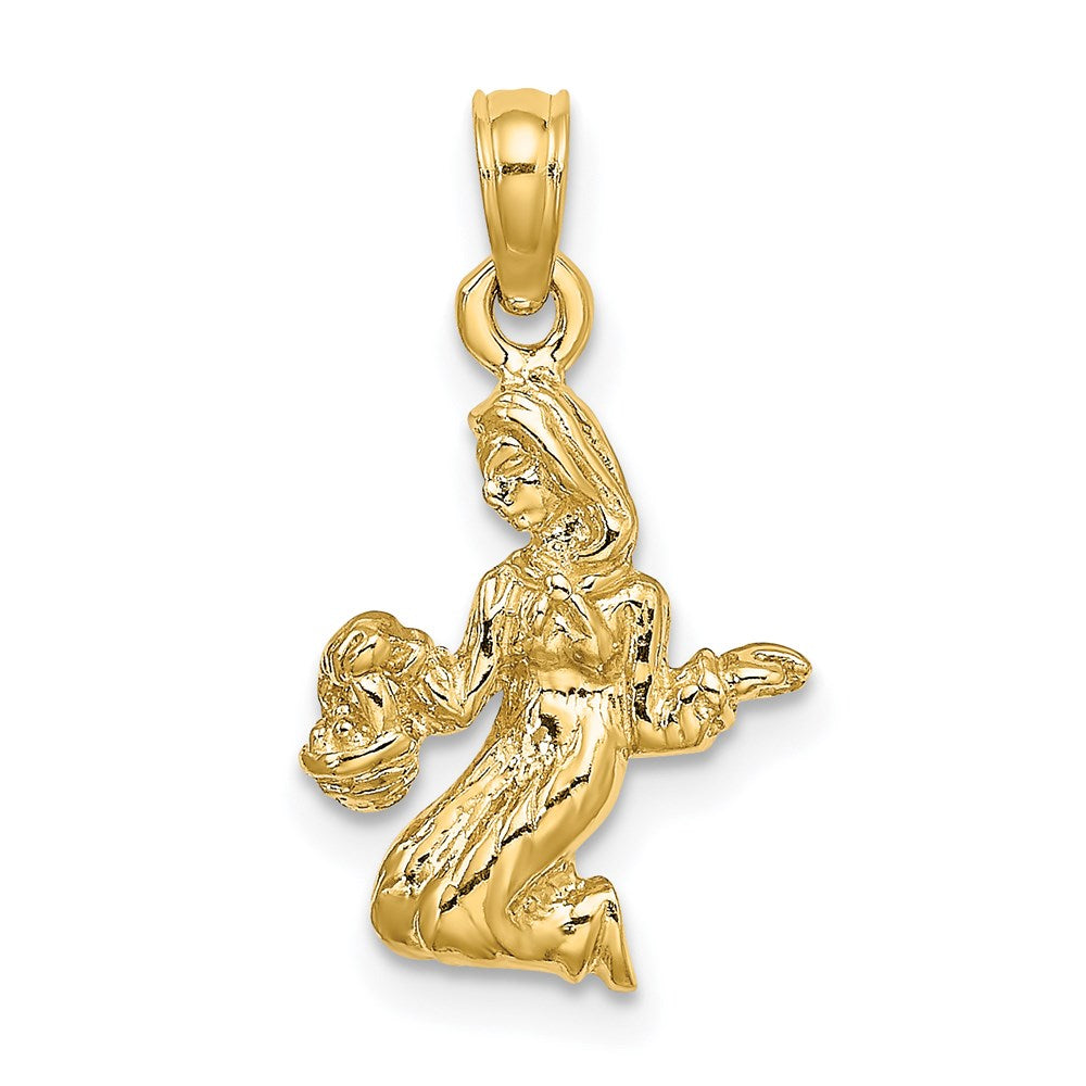 14k 3-D Virgo Zodiac Charm 11.65mm - Chains