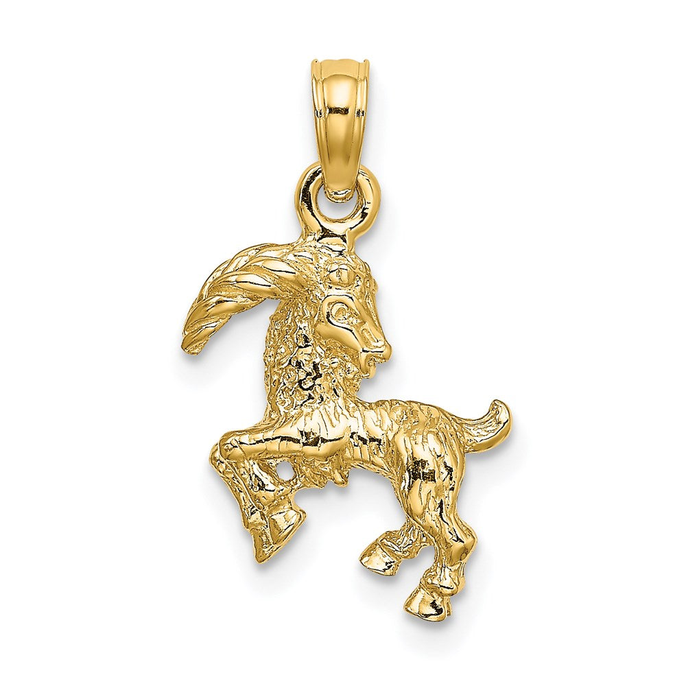 14k 3-D Capricorn Zodiac Charm 12.55mm - Chains