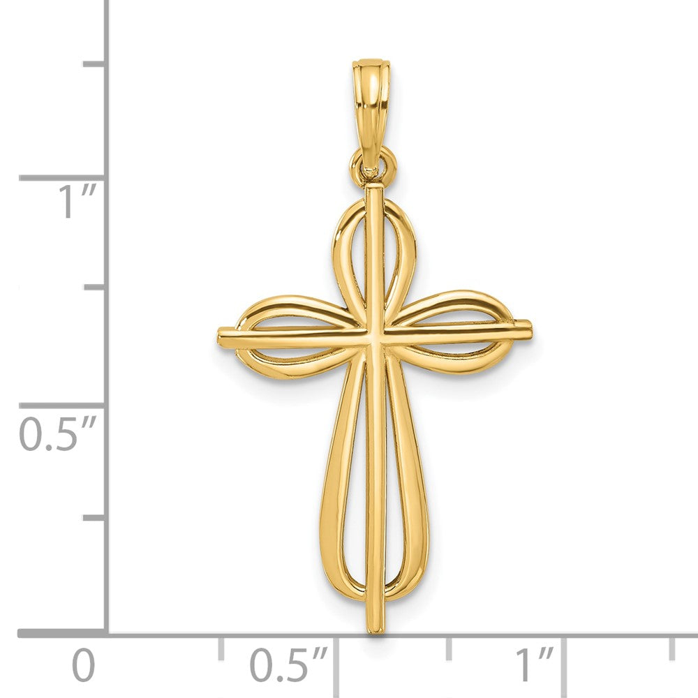14KY Fancy Cross Charm 18.2mm - Chains