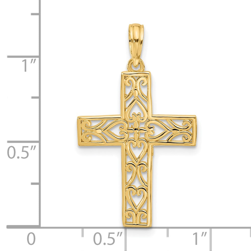 14KY Fancy Cross Charm 18.6mm - Chains