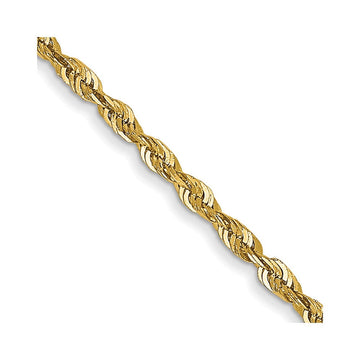 14K 22 inch 1.5mm Ultra Diamond-cut Rope with Lobster Clasp Chain