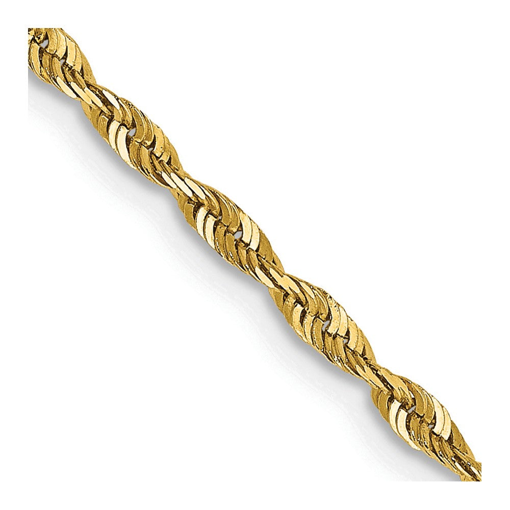 14K 16 inch 2mm Ultra Diamond-cut Rope with Lobster Clasp Chain
