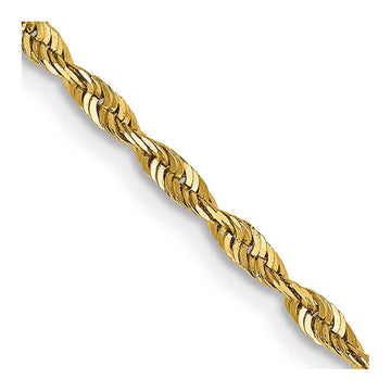 14K 22 inch 2mm Ultra Diamond-cut Rope with Lobster Clasp Chain