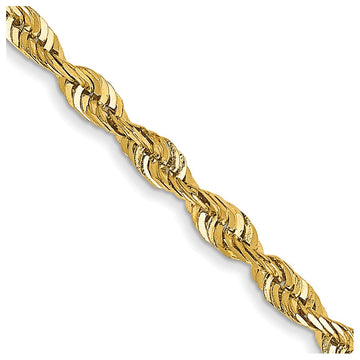 14K 20 inch 2.25mm Ultra Diamond-cut Rope with Lobster Clasp Chain
