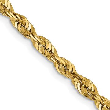 14K 24 inch 4mm Ultra Diamond-cut Rope with Lobster Clasp Chain