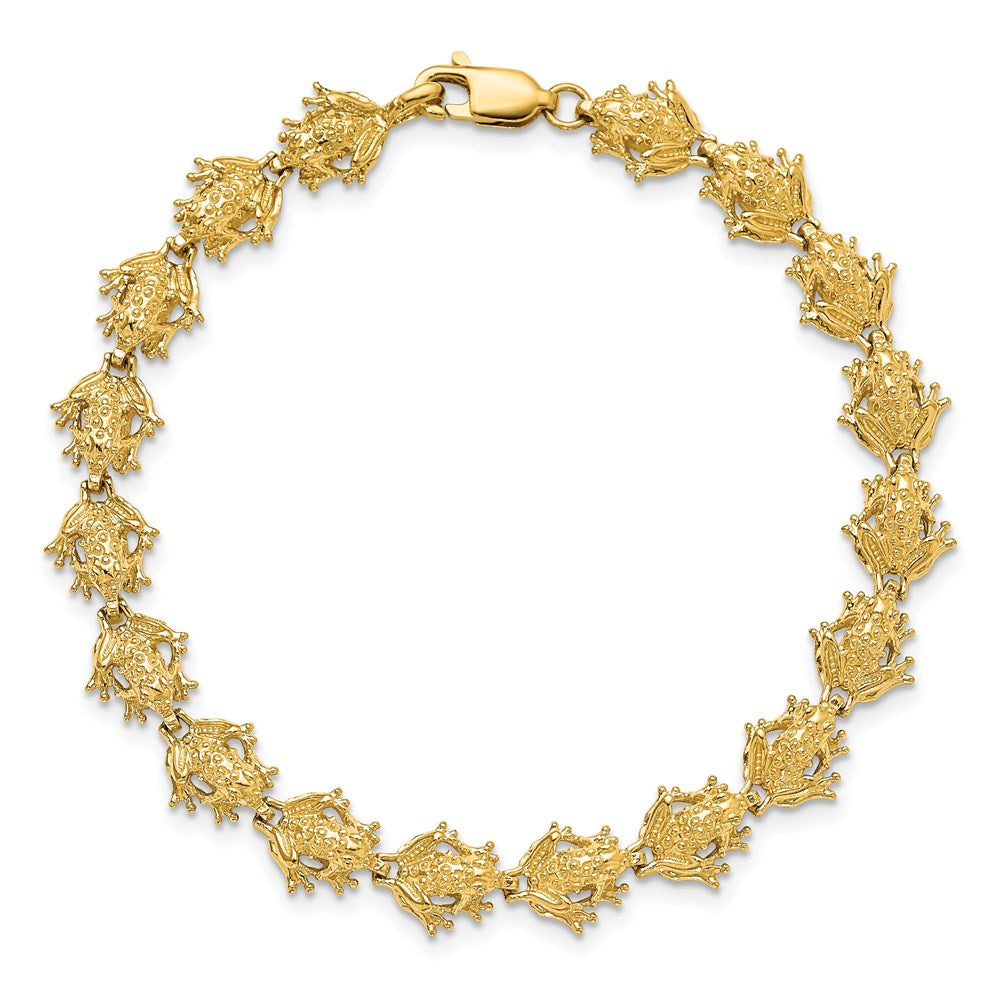 14k Polished Frog Bracelet 8.4mm - Bracelets
