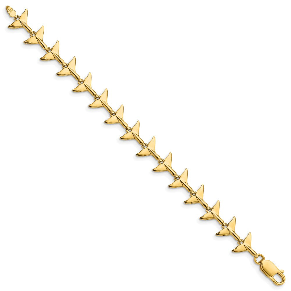 14k Polished Whale Tail Bracelet 11.74mm - Bracelets