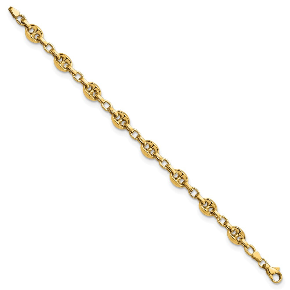 14K Polished Fancy Anchor/Mariner Link Bracelet 8.42mm - Bracelets