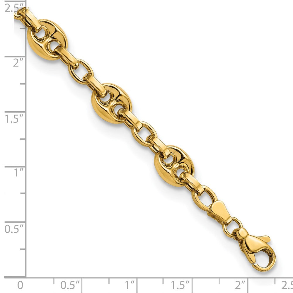 14K Polished Fancy Anchor/Mariner Link Bracelet 8.42mm - Bracelets