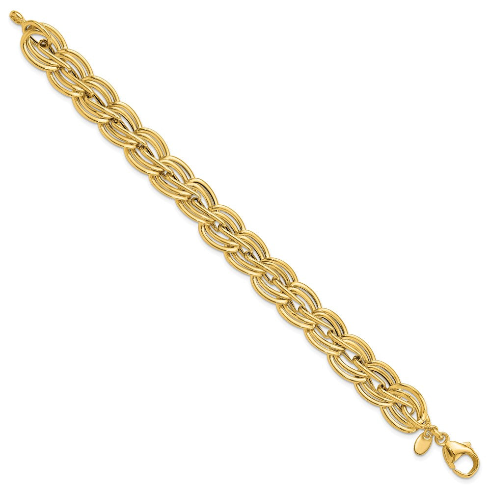 14k Polished Fancy Link Bracelet 12.4mm - Bracelets