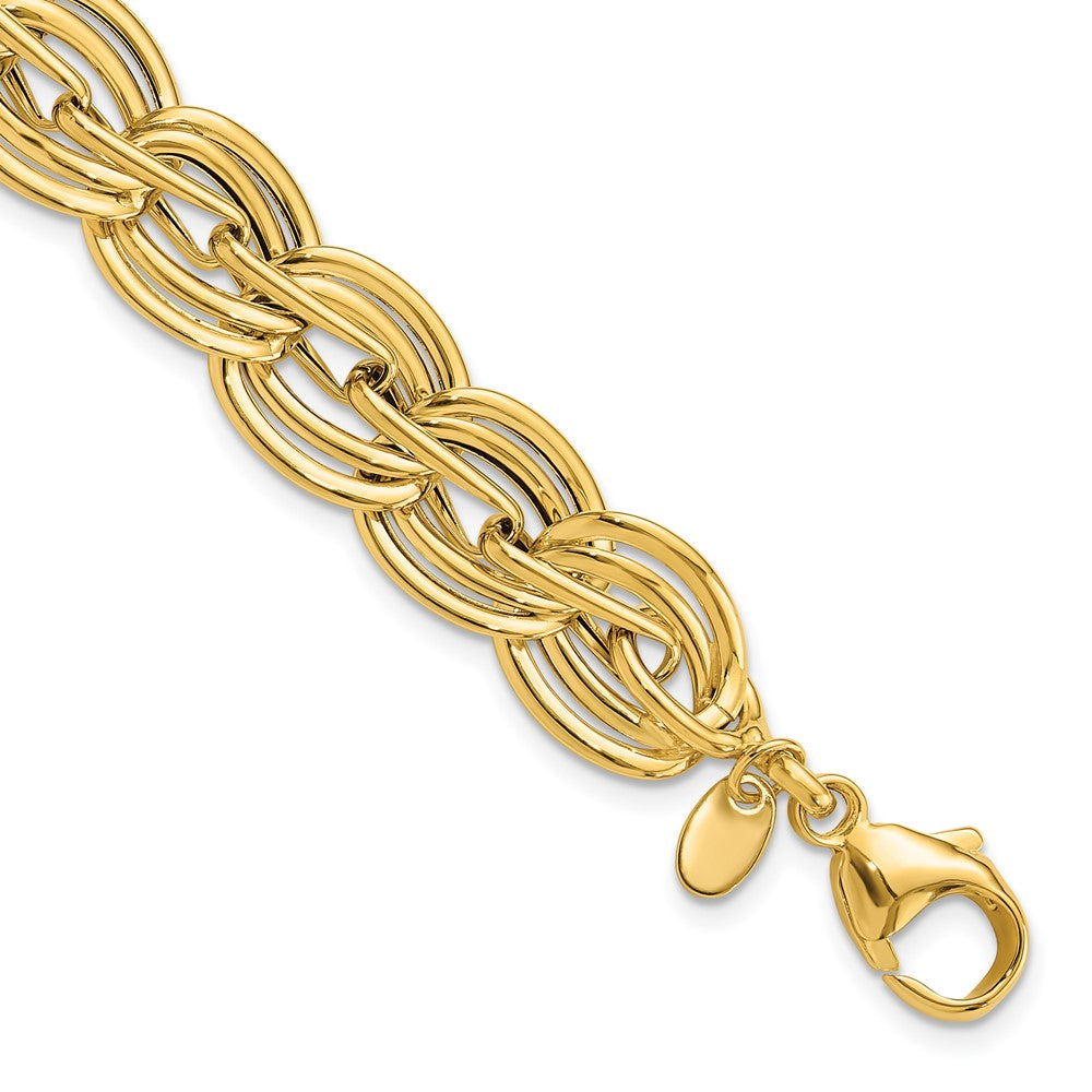 14k Polished Fancy Link Bracelet 12.4mm - Bracelets